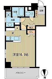 芝公園アパートメント ワンルームの間取図画像