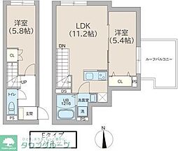 レピュア高円寺レジデンス 4階2LDKの間取り