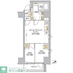 リビオメゾン新宿ｗｅｓｔ 8階2LDKの間取り