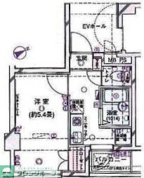 ヴェルト新宿落合 4階1Kの間取り