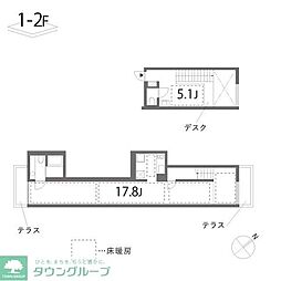 33 1/3 rpm side 1階1LDKの間取り