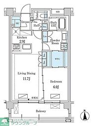 グランドゥールプレミアム代々木大山 1階1LDKの間取り