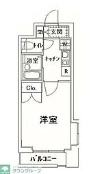 OLIO渋谷西原 5階1Kの間取り