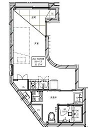 ミライズ中野江原町 2階ワンルームの間取り