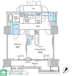 HARUMI　FLAG　PORT　VILLAGE　A棟 16階1LDKの間取り