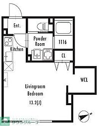 ＧＲＡＮＰＡＳＥＯ市谷仲之町 3階1Kの間取り