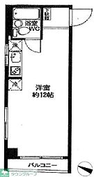 コーポ寺前 3階ワンルームの間取り