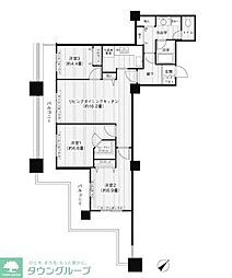 晴海アイランドトリトンスクエアビュータワー1号棟 24階3SLDKの間取り