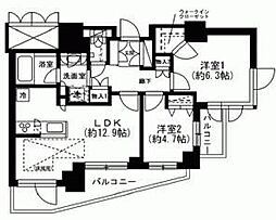 アリビオーレ神楽坂 18階2LDKの間取り