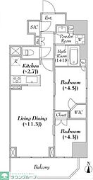 ＡＳＭＡＣＩ　　ＭＡＩＳＯＮ両国II 8階2LDKの間取り