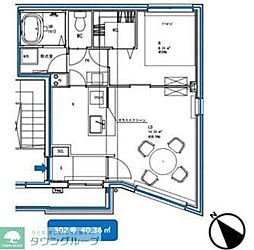 クールラージュコート 302 3階1LDKの間取り