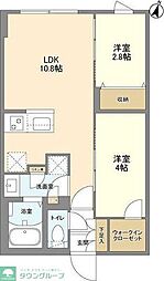 ウェルスクエア駒場東大前 1階2LDKの間取り