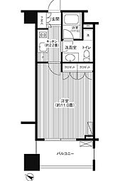 グランハイツ代々木 11階1Kの間取り