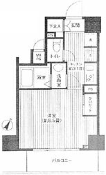 カスタリア初台 12階1Kの間取り