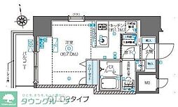 ZOOM東新宿 13階ワンルームの間取り