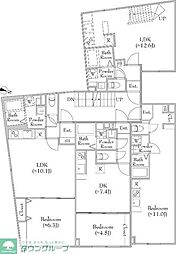 Fons Lucis Izumi 3階1DKの間取り
