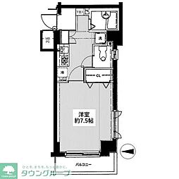 パークウェル下北沢 2階1Kの間取り