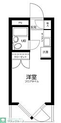 乙甲ユースフル幡ヶ谷 1階ワンルームの間取り