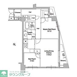 コンフォリア原宿 4階2LDKの間取り
