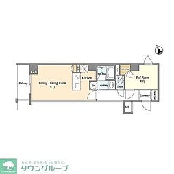 ディームス初台II 3階1LDKの間取り