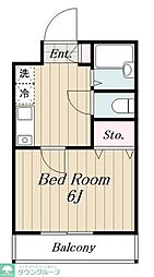 ノルテ神楽坂 3階1Kの間取り