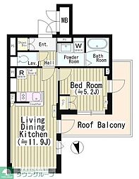 Ｃｅｎｔｅｎａｒｉｏ市谷二十騎町 5階1LDKの間取り