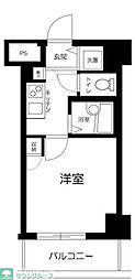 スカイコート代々木 2階1Kの間取り