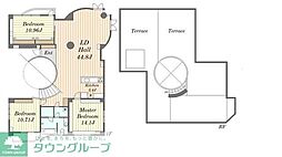 グリーンテラス元代々木 4階3LDKの間取り
