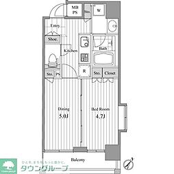 ＮＣＲｅ新宿中央公園 11階1DKの間取り