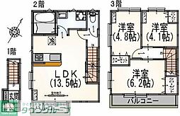 ラニカイ 3階3LDKの間取り