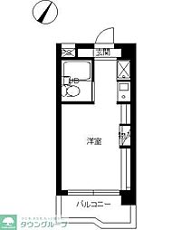 スカイコート明大前第2 7階ワンルームの間取り