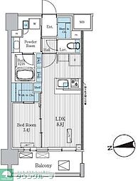 Ｔｅｒｒａ蚕糸の森 8階1LDKの間取り
