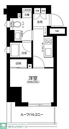 アトラス西早稲田 2階1Kの間取り