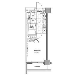 ザ・パークハビオ新宿 1Kの間取図画像