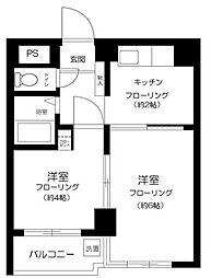 N.Y.マンション 2Kの間取図画像