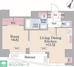 グランハイツ曙橋 1LDKの間取図画像