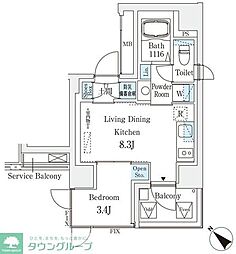 コスモグラシア大塚 1LDKの間取図画像