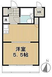 TOP明大前No.3 ワンルームの間取図画像