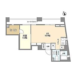 フルハウス代々木 1LDKの間取図画像