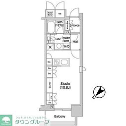 コンフォリア北参道 ワンルームの間取図画像
