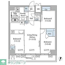 MODIER BUNKYO MEJIRODAI 3LDKの間取図画像