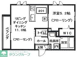 マンション 渋谷区上原2丁目 1LDKの間取図画像