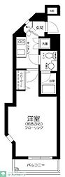 プレール・ドゥーク西新宿2 1Kの間取図画像