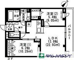 T-HAUS鉢山 2LDKの間取図画像