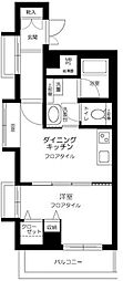 ダイアパレス新宿一丁目 1DKの間取図画像