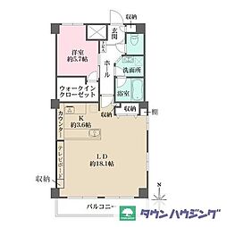 藤和ハイタウン新宿 1LDKの間取図画像