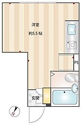 デュオメゾン渋谷幡ケ谷 ワンルームの間取図画像