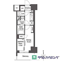 コンフォリア東新宿 1Kの間取図画像