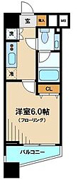 ファーストリアルタワー新宿 1Kの間取図画像