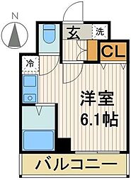 フェルゼ・エフ ワンルームの間取図画像